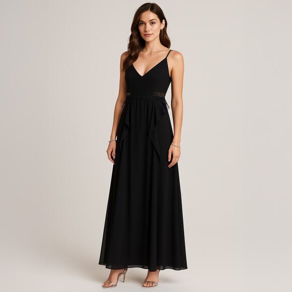 BCBGMaxAzria Dresses & Skirts - BCBGMAXAZRIA Black Full Length Strappy Gown Sz 0